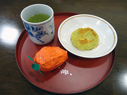 さつま芋お焼き＆緑茶