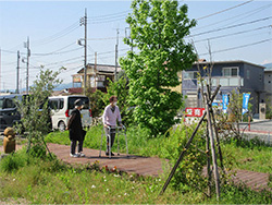 歩行訓練兼ねお散歩中